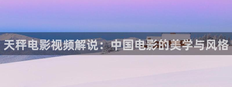 久久久免费影视：天秤电影视频解说：中国电影的美学与风格