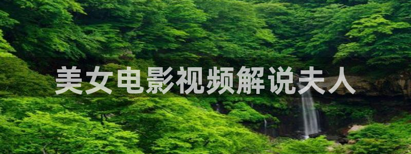 久久视频高清：美女电影视频解说夫人
